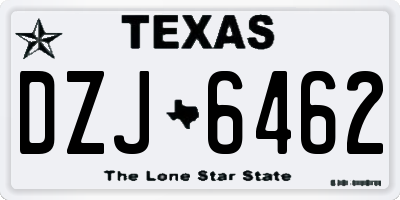 TX license plate DZJ6462