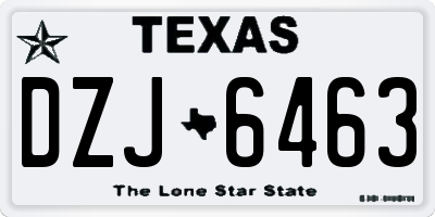 TX license plate DZJ6463