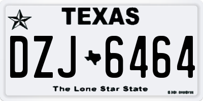 TX license plate DZJ6464