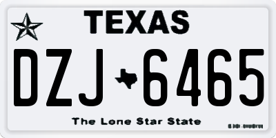 TX license plate DZJ6465