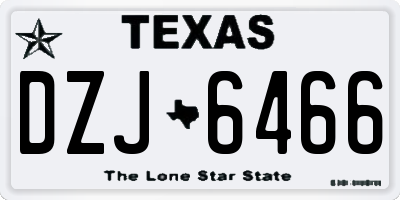 TX license plate DZJ6466