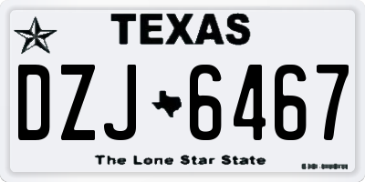 TX license plate DZJ6467