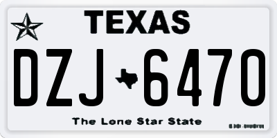 TX license plate DZJ6470