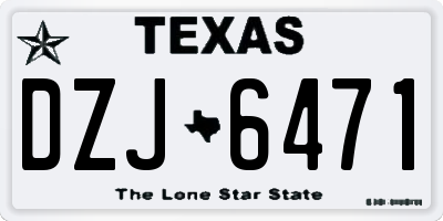 TX license plate DZJ6471