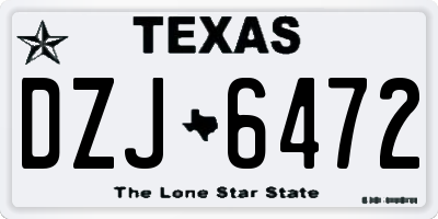TX license plate DZJ6472
