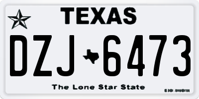 TX license plate DZJ6473