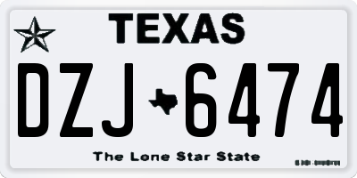 TX license plate DZJ6474