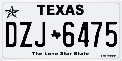 TX license plate DZJ6475