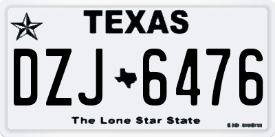 TX license plate DZJ6476