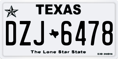 TX license plate DZJ6478