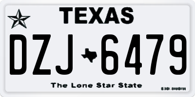 TX license plate DZJ6479