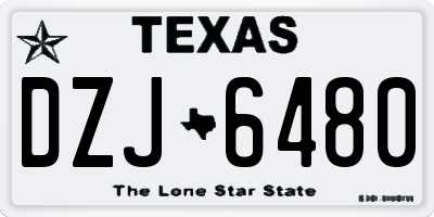 TX license plate DZJ6480