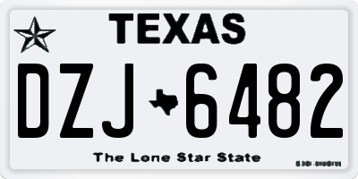 TX license plate DZJ6482