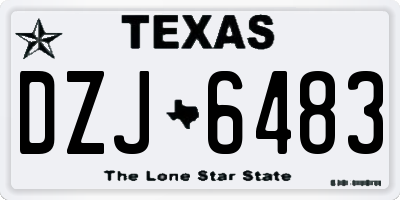 TX license plate DZJ6483