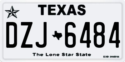 TX license plate DZJ6484
