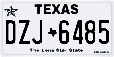 TX license plate DZJ6485
