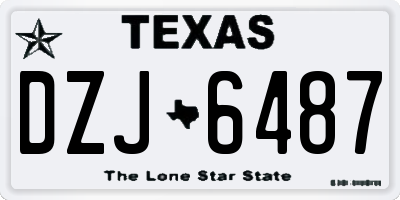 TX license plate DZJ6487