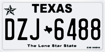 TX license plate DZJ6488