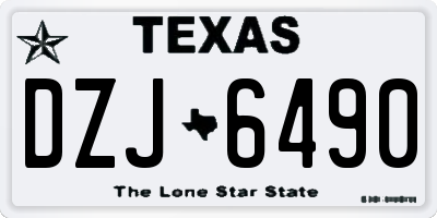 TX license plate DZJ6490