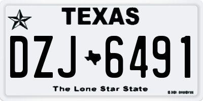TX license plate DZJ6491