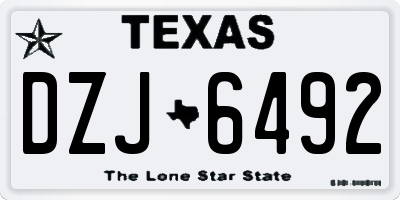 TX license plate DZJ6492