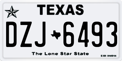 TX license plate DZJ6493
