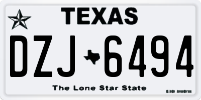 TX license plate DZJ6494