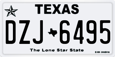 TX license plate DZJ6495