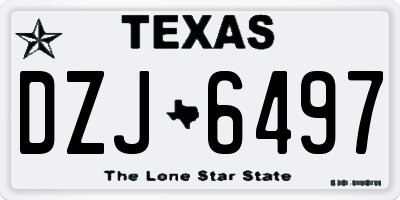 TX license plate DZJ6497