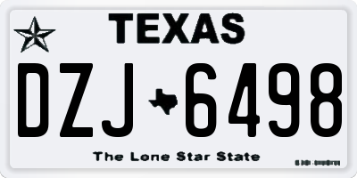 TX license plate DZJ6498