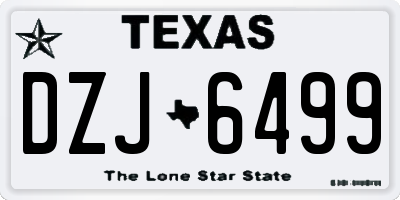 TX license plate DZJ6499