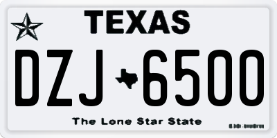 TX license plate DZJ6500