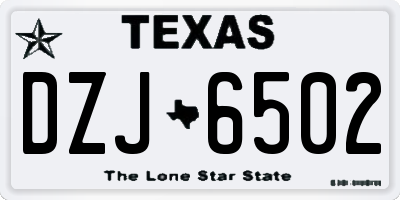 TX license plate DZJ6502