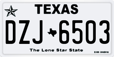 TX license plate DZJ6503