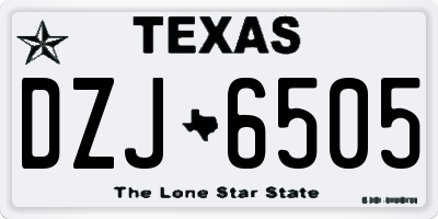 TX license plate DZJ6505