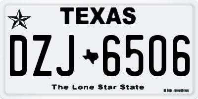 TX license plate DZJ6506