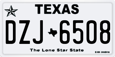 TX license plate DZJ6508