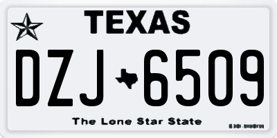 TX license plate DZJ6509