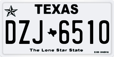 TX license plate DZJ6510