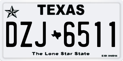 TX license plate DZJ6511