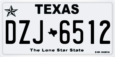 TX license plate DZJ6512