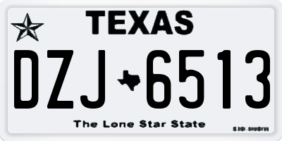 TX license plate DZJ6513
