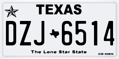 TX license plate DZJ6514
