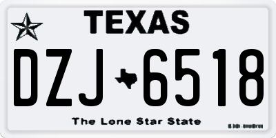 TX license plate DZJ6518