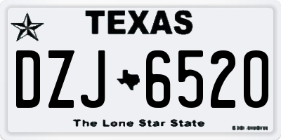 TX license plate DZJ6520