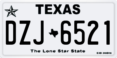 TX license plate DZJ6521