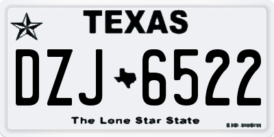TX license plate DZJ6522