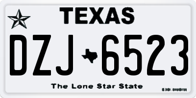 TX license plate DZJ6523
