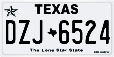 TX license plate DZJ6524