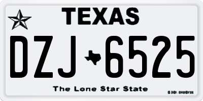 TX license plate DZJ6525